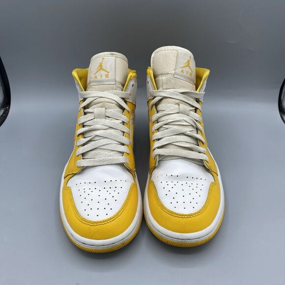 Nike Air Jordan 1 Mid BQ6472-117 Sneaker University Gold Yellow White Women 8.5 - Picture 4 of 8